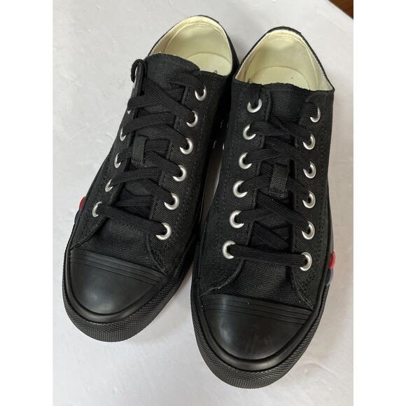 RARE Pro Keds SOLID Black Lace‎ Up Low Top Red Blue Stripes Sneaker M7.5 W9 NW - Picture 1 of 9